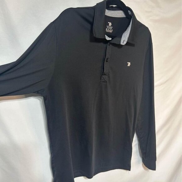 Men’s collared lightweight king sleeve golf shirt. Black. Men’s size medium. - Picture 5 of 7
